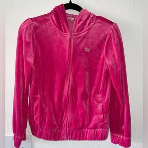 Girls Large Pink Juicy Couture zip- hooded jacket